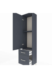 Arges Dolap 2 Raflı 2 Çekmeceli Tek Kapaklı 44x30x182 Antrasit-Antrasit