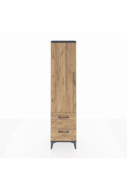 Arges Dolap 2 Raflı 2 Çekmeceli Tek Kapaklı 44x30x182 Antrasit-Çam