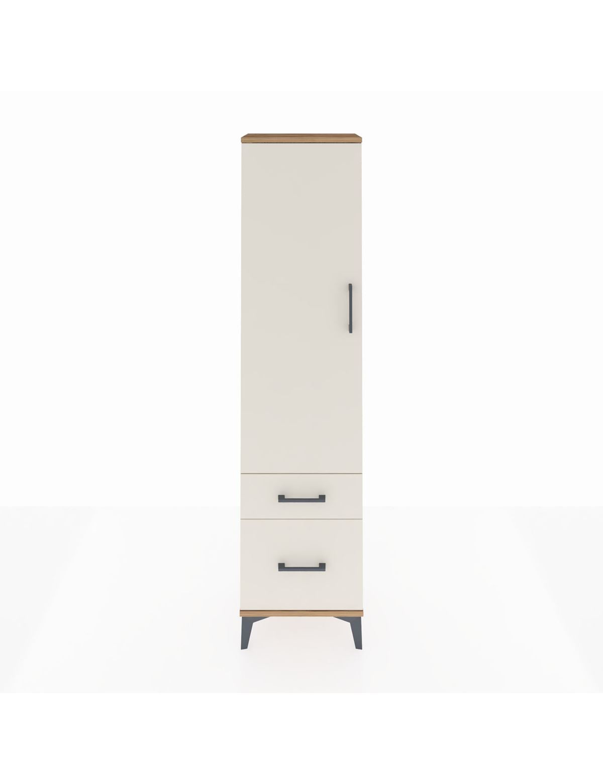 Arges Dolap 2 Raflı 2 Çekmeceli Tek Kapaklı 44x30x182 Çam-Aytaşı