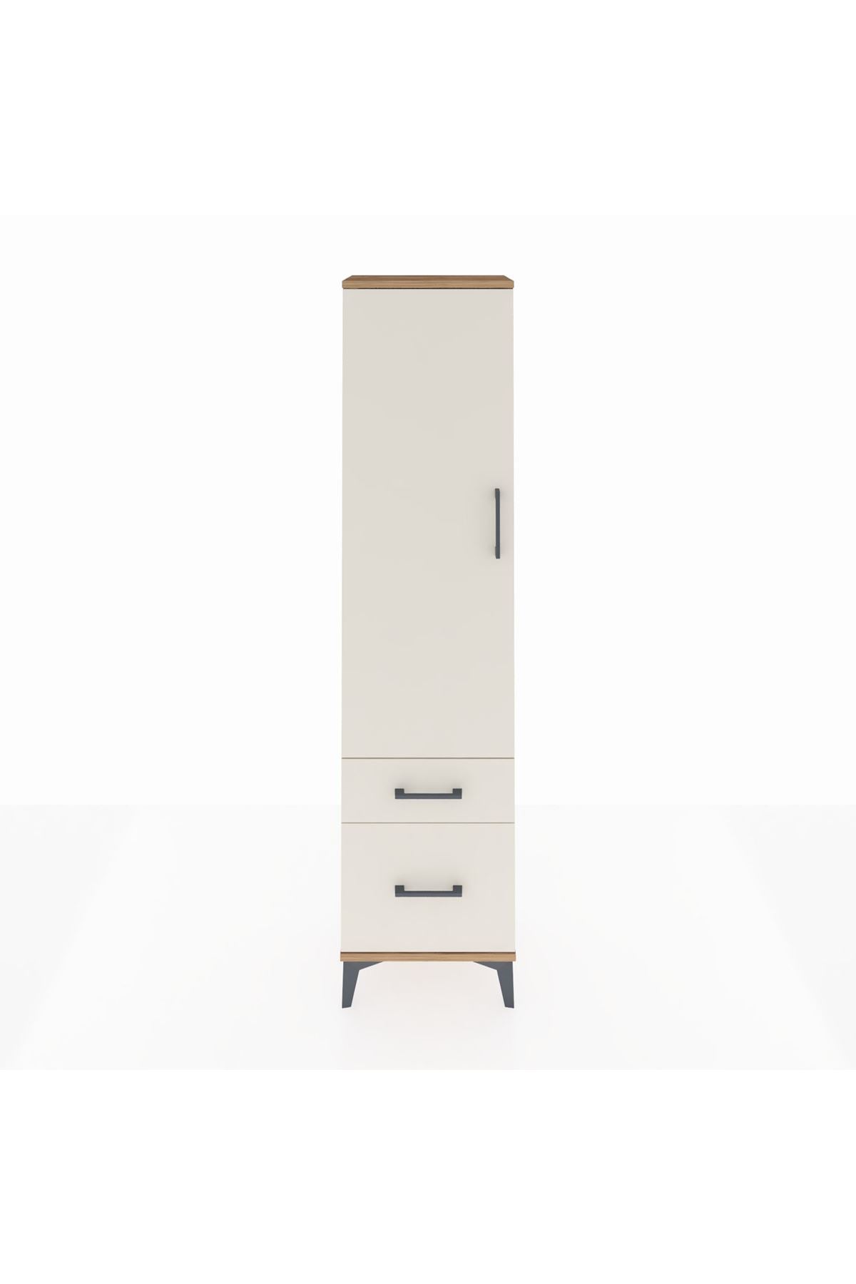 Arges Dolap 2 Raflı 2 Çekmeceli Tek Kapaklı 44x30x182 Çam-Aytaşı