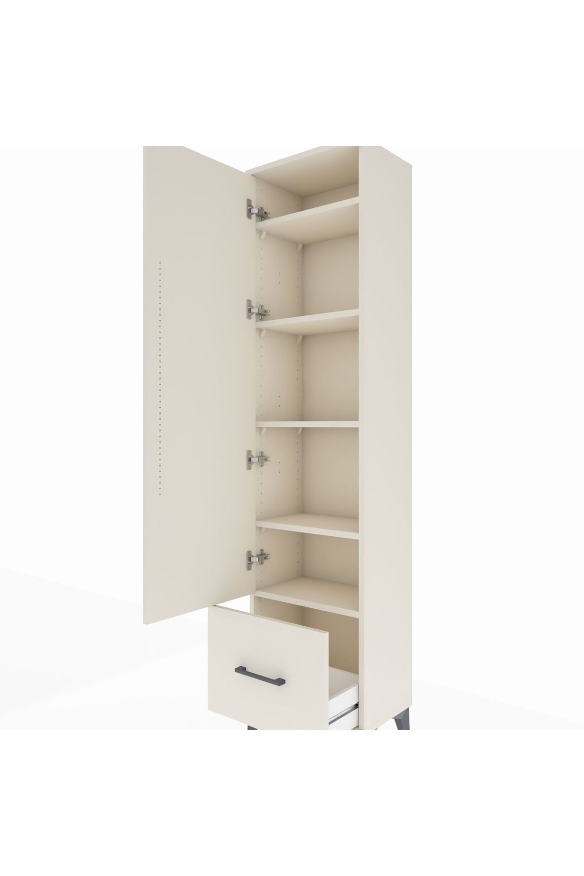 Arges Dolap 5 Raflı Tek Çekmeceli Tek Kapaklı 44x30x182 Aytaşı-Aytaşı