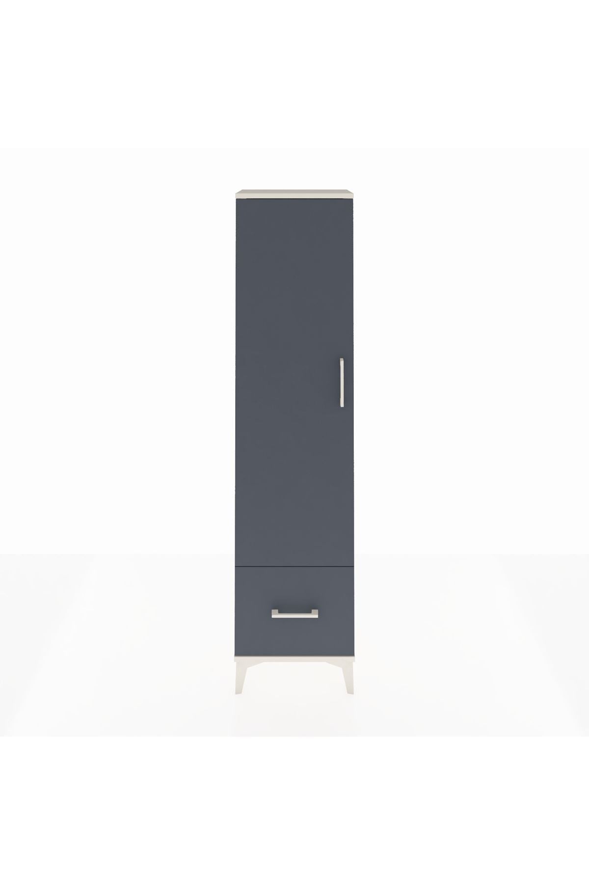 Arges Dolap 5 Raflı Tek Çekmeceli Tek Kapaklı 44x30x182 Aytaşı-Antrasit