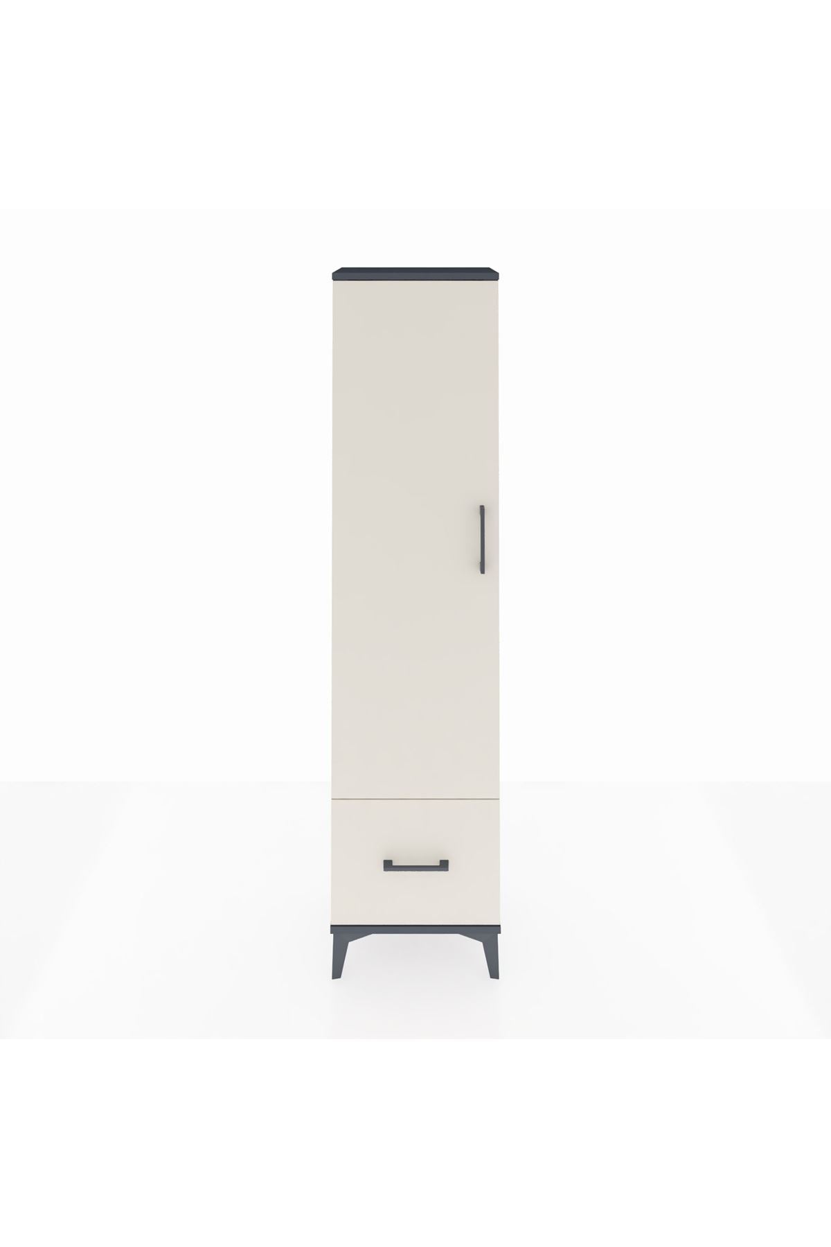 Arges Dolap 5 Raflı Tek Çekmeceli Tek Kapaklı 44x30x182 Antrasit-Aytaşı