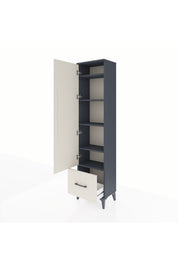 Arges Dolap 5 Raflı Tek Çekmeceli Tek Kapaklı 44x30x182 Antrasit-Aytaşı