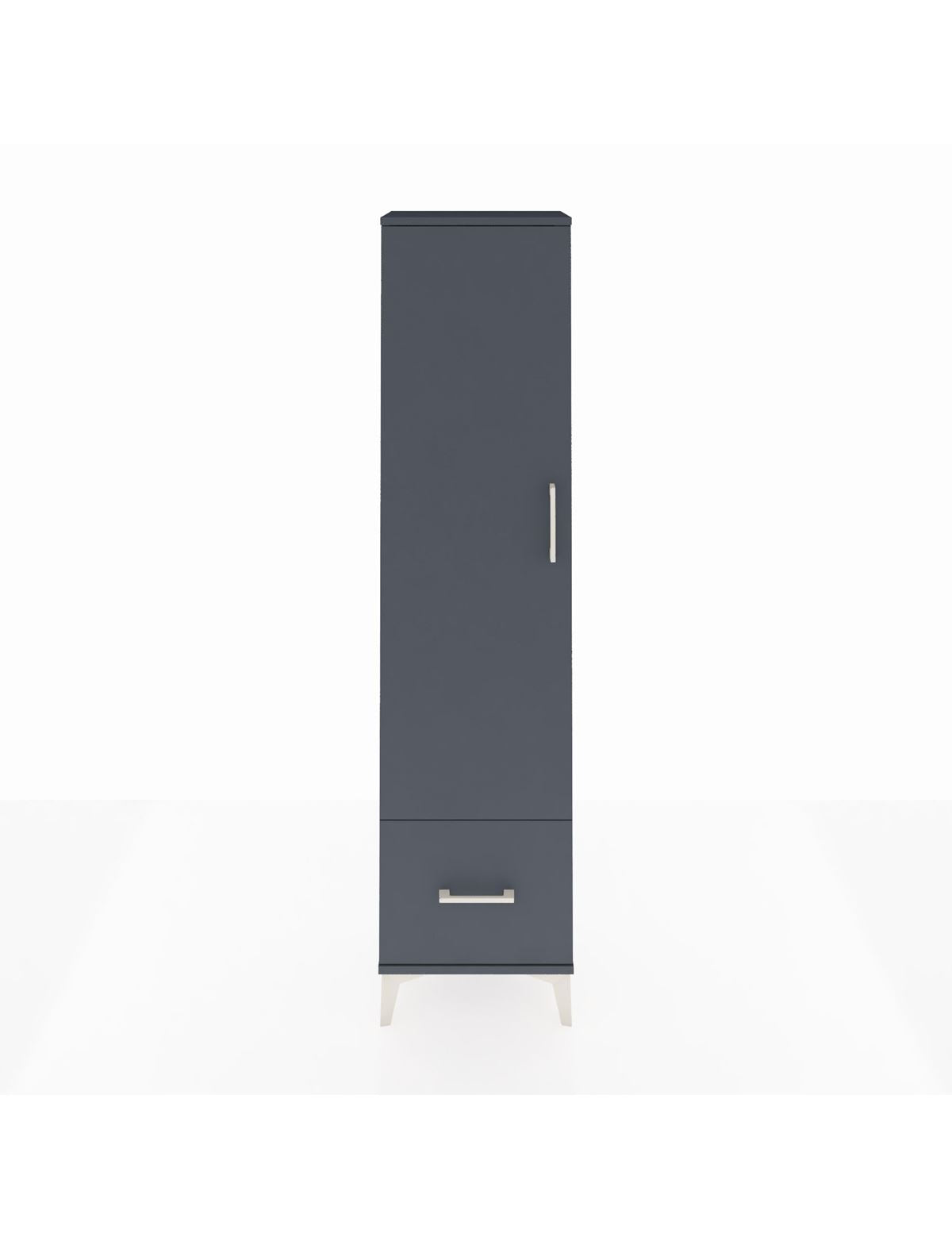 Arges Dolap 5 Raflı Tek Çekmeceli Tek Kapaklı 44x30x182 Antrasit-Antrasit