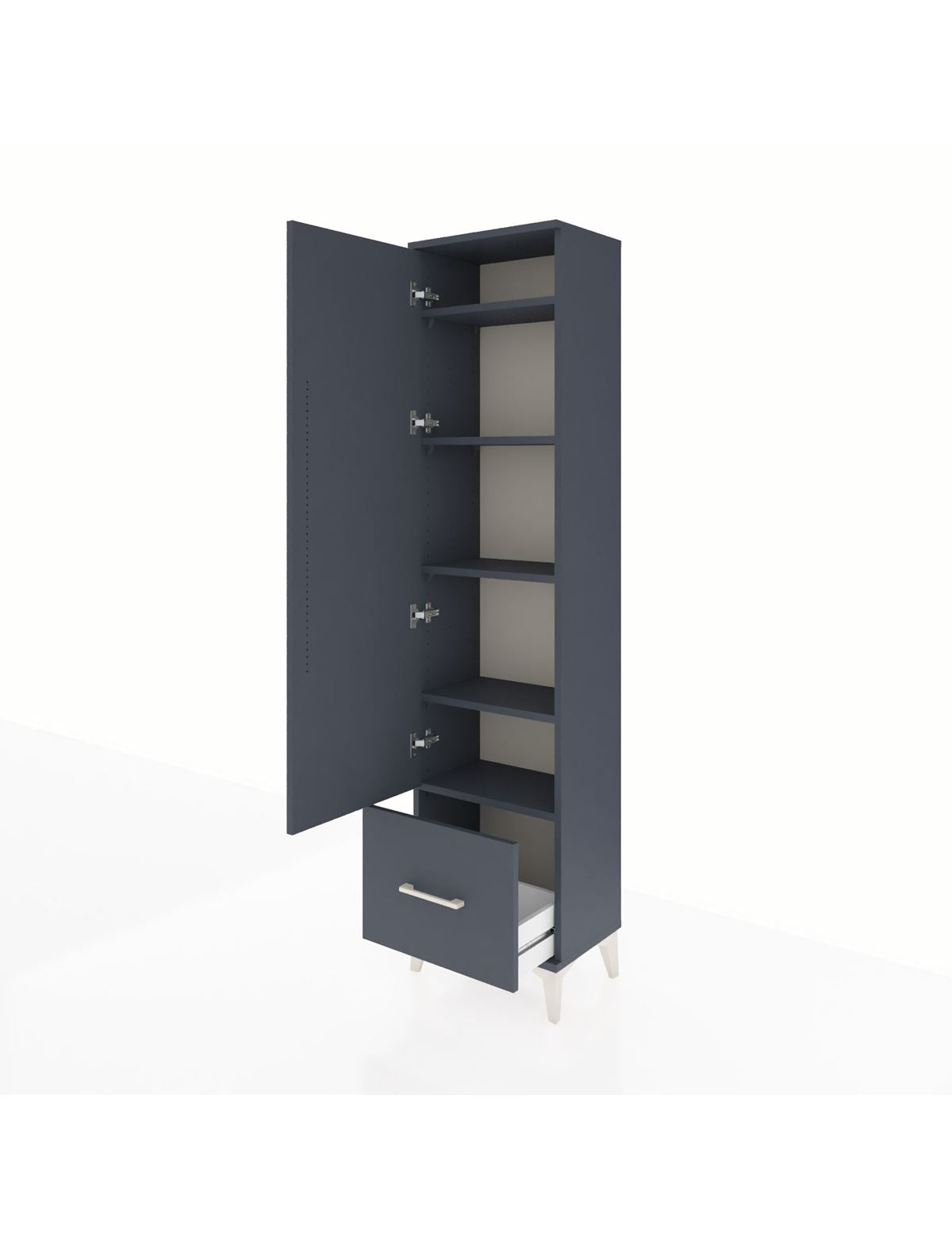 Arges Dolap 5 Raflı Tek Çekmeceli Tek Kapaklı 44x30x182 - S22M016V5A