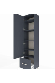 Arges Dolap 5 Raflı Tek Çekmeceli Tek Kapaklı 44x30x182 Antrasit-Antrasit