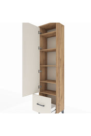 Arges Dolap 5 Raflı Tek Çekmeceli Tek Kapaklı 44x30x182 Çam-Aytaşı