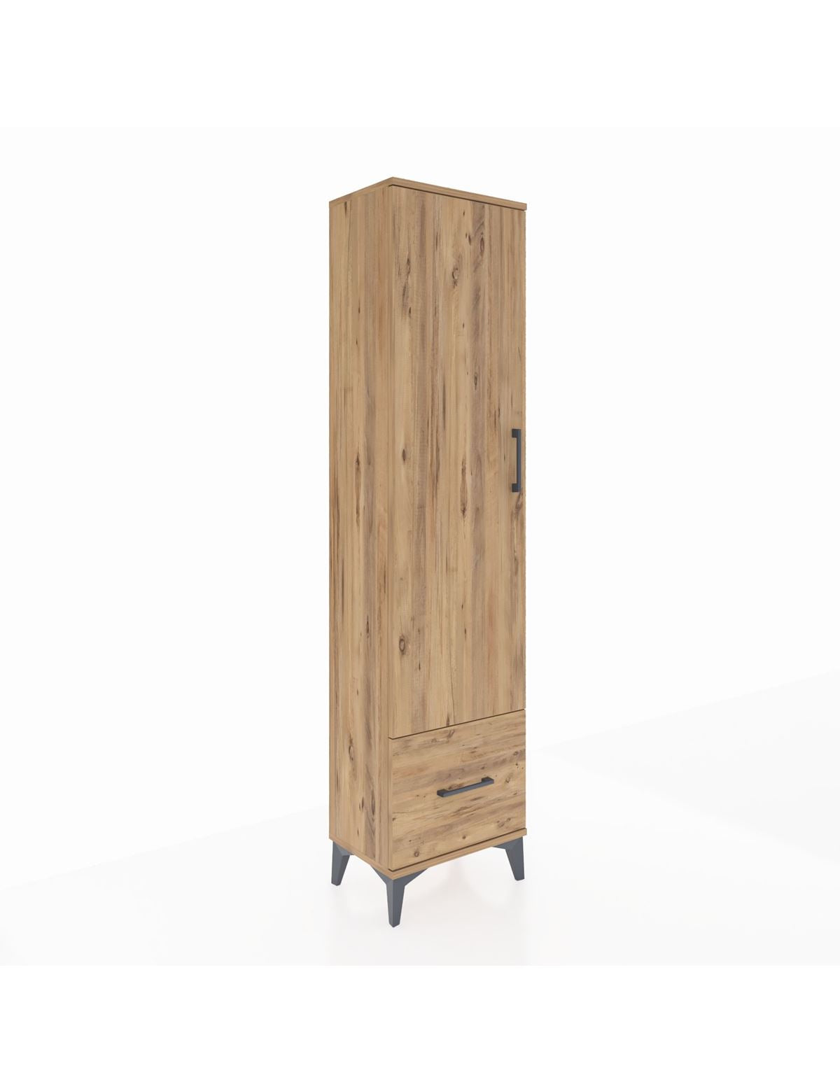 Arges Dolap 5 Raflı Tek Çekmeceli Tek Kapaklı 44x30x182 Çam-Çam