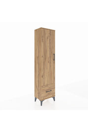 Arges Dolap 5 Raflı Tek Çekmeceli Tek Kapaklı 44x30x182 Çam-Çam