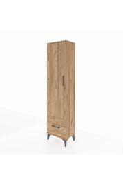 Arges Dolap 5 Raflı Tek Çekmeceli Tek Kapaklı 44x30x182 Çam-Çam