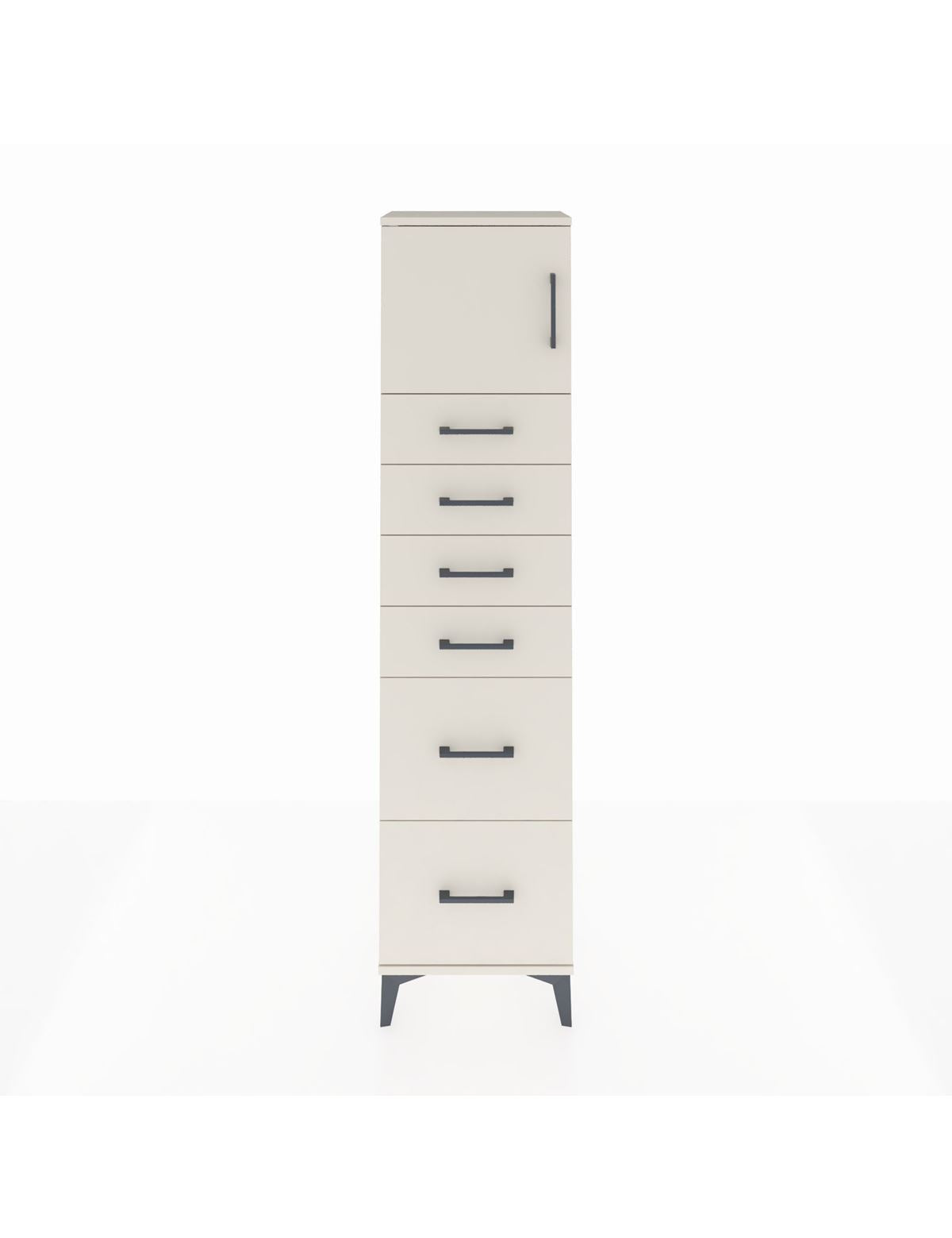 Arges Dolap Tek Raflı 6 Çekmeceli Tek Kapaklı 44x30x182 Aytaşı-Aytaşı