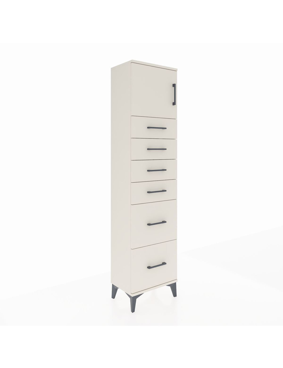 Arges Dolap Tek Raflı 6 Çekmeceli Tek Kapaklı 44x30x182 Aytaşı-Aytaşı