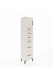 Arges Dolap Tek Raflı 6 Çekmeceli Tek Kapaklı 44x30x182 Aytaşı-Aytaşı