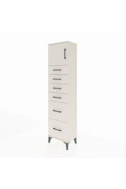 Arges Dolap Tek Raflı 6 Çekmeceli Tek Kapaklı 44x30x182 Aytaşı-Aytaşı