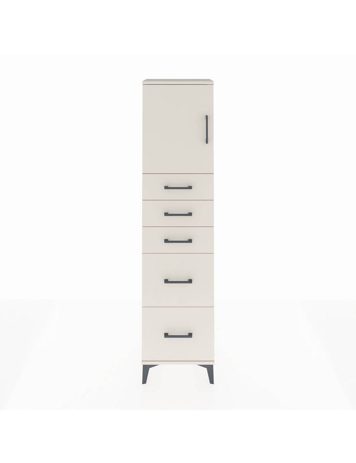 Arges Dolap Tek Raflı 5 Çekmeceli Tek Kapaklı 44x30x182 Aytaşı-Aytaşı