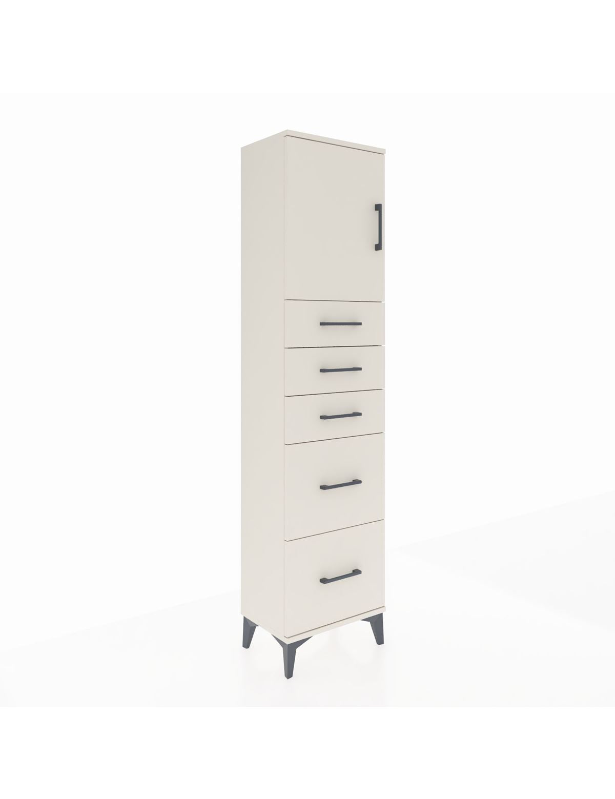 Arges Dolap Tek Raflı 5 Çekmeceli Tek Kapaklı 44x30x182 Aytaşı-Aytaşı