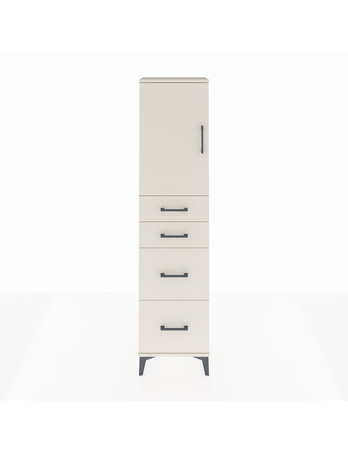 Arges Dolap Tek Raflı 4 Çekmeceli Tek Kapaklı 44x30x182 Aytaşı-Aytaşı