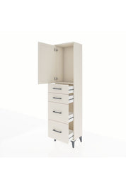 Arges Dolap Tek Raflı 4 Çekmeceli Tek Kapaklı 44x30x182 Aytaşı-Aytaşı