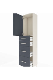 Arges Dolap Tek Raflı 4 Çekmeceli Tek Kapaklı 44x30x182 Aytaşı-Antrasit