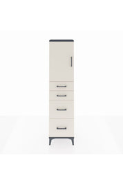 Arges Dolap Tek Raflı 4 Çekmeceli Tek Kapaklı 44x30x182 Antrasit-Aytaşı