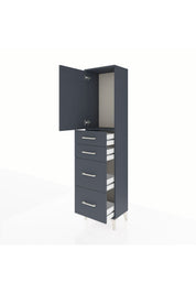 Arges Dolap Tek Raflı 4 Çekmeceli Tek Kapaklı 44x30x182 Antrasit-Antrasit