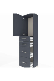 Arges Dolap Tek Raflı 4 Çekmeceli Tek Kapaklı 44x30x182 Antrasit-Antrasit