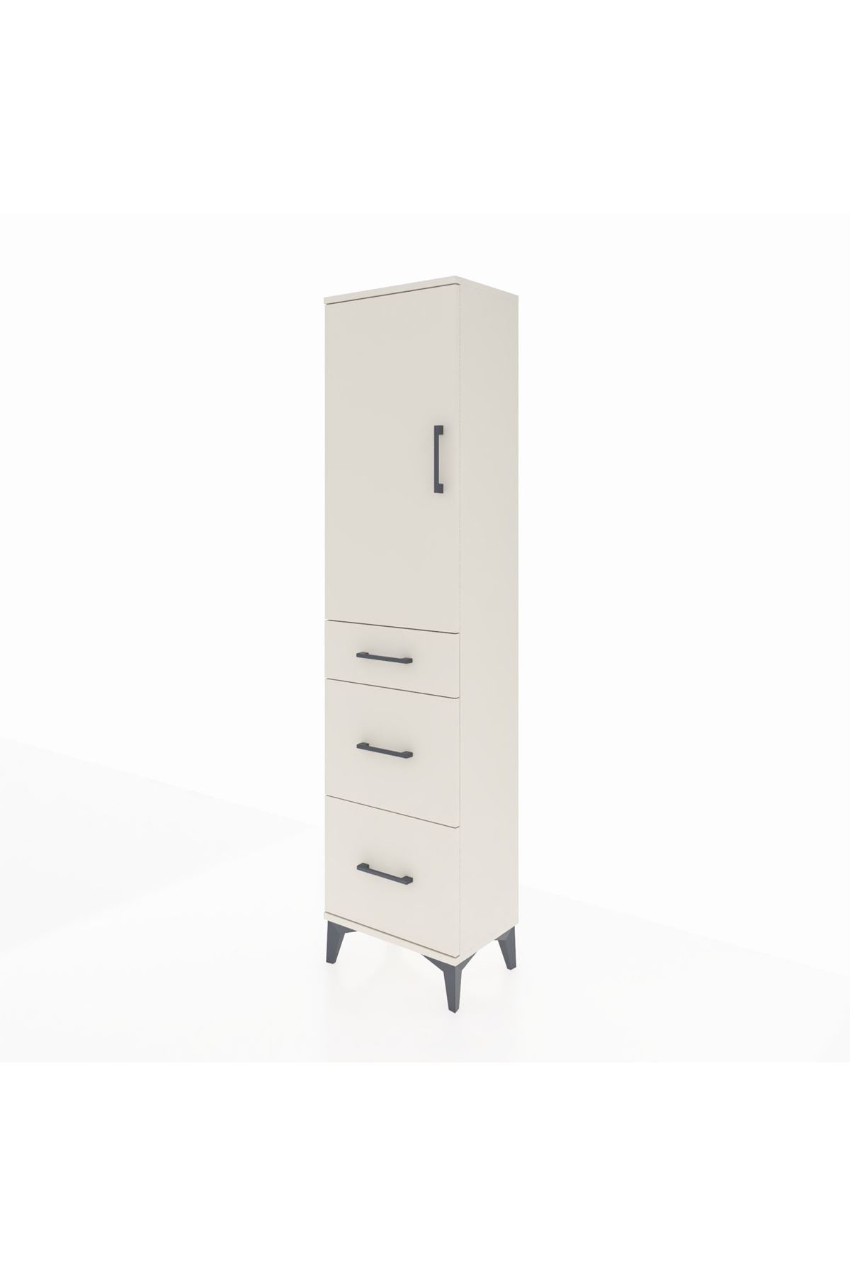 Arges Dolap 3 Raflı 3 Çekmeceli Tek Kapaklı 44x30x182 Aytaşı-Aytaşı