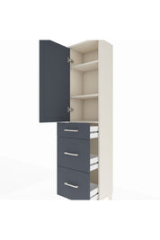 Arges Dolap 3 Raflı 3 Çekmeceli Tek Kapaklı 44x30x182 Aytaşı-Antrasit