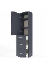 Arges Dolap 3 Raflı 3 Çekmeceli Tek Kapaklı 44x30x182 Antrasit-Antrasit