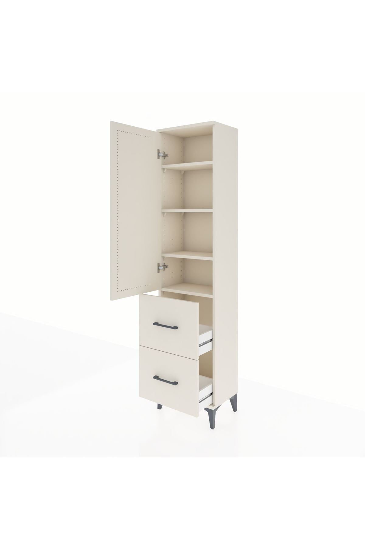 Arges Dolap 4 Raflı 2 Çekmeceli Tek Kapaklı 44x30x182 Aytaşı-Aytaşı