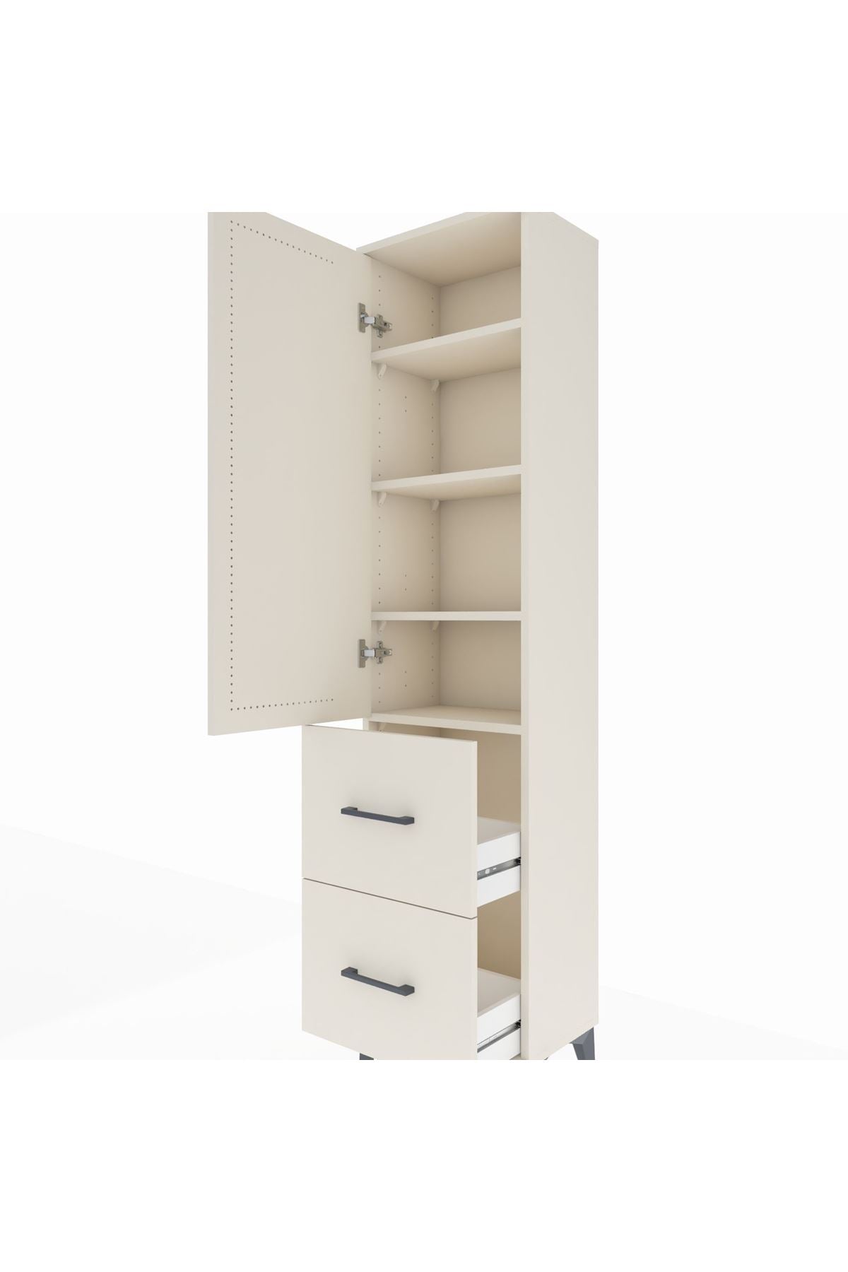 Arges Dolap 4 Raflı 2 Çekmeceli Tek Kapaklı 44x30x182 Aytaşı-Aytaşı