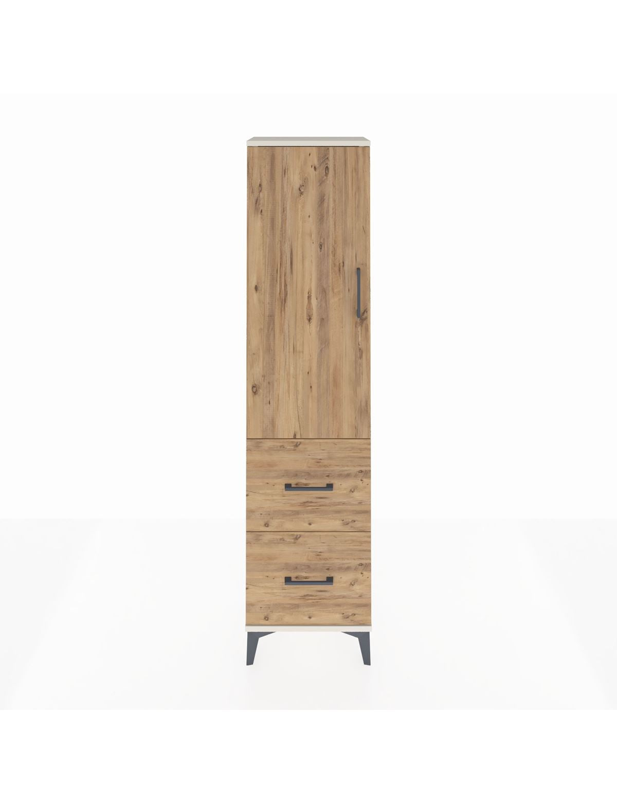 Arges Dolap 4 Raflı 2 Çekmeceli Tek Kapaklı 44x30x182 Aytaşı-Çam