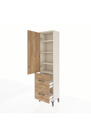 Arges Dolap 4 Raflı 2 Çekmeceli Tek Kapaklı 44x30x182 Aytaşı-Çam