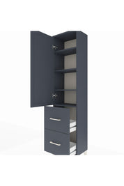 Arges Dolap 4 Raflı 2 Çekmeceli Tek Kapaklı 44x30x182 Antrasit-Antrasit