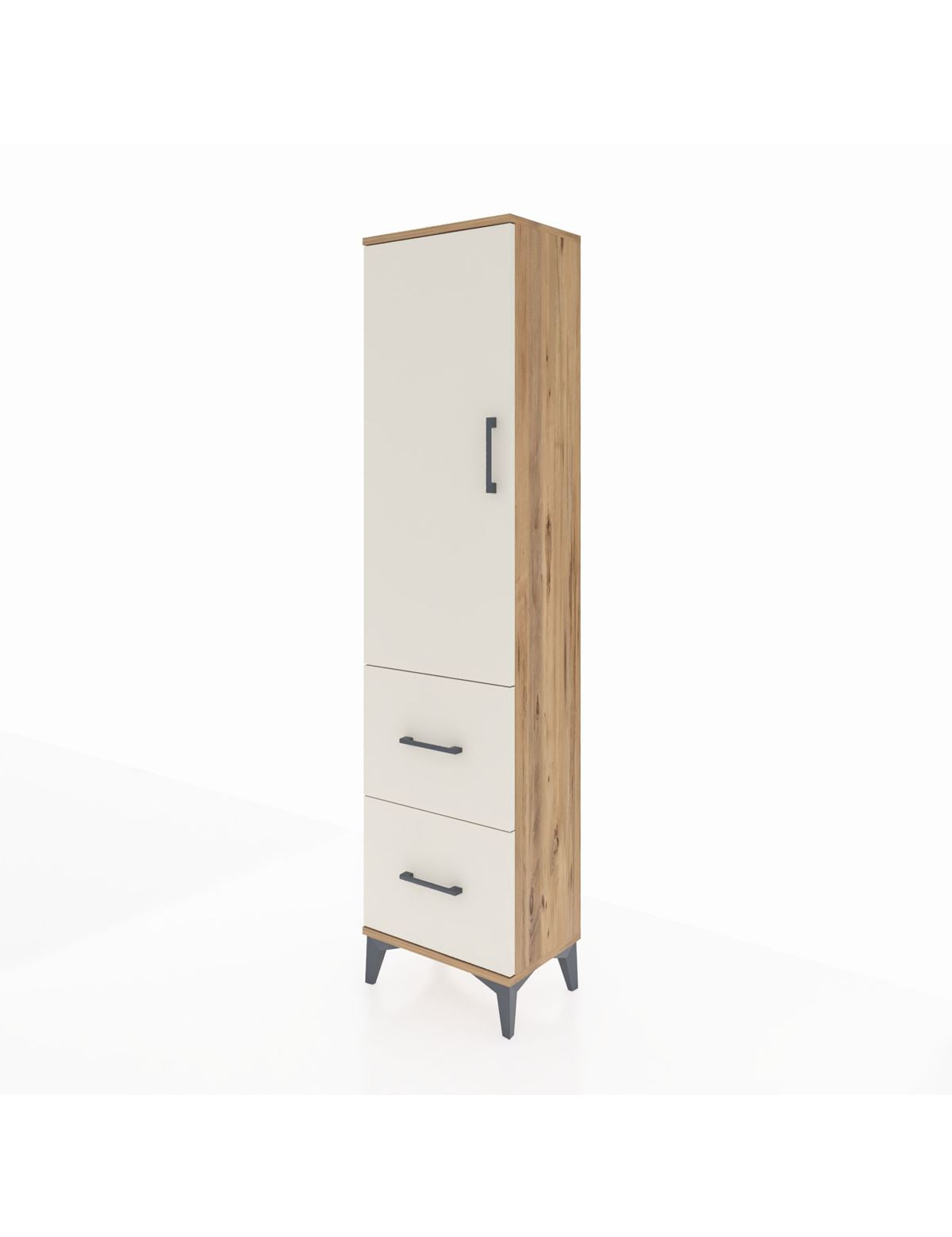 Arges Dolap 4 Raflı 2 Çekmeceli Tek Kapaklı 44x30x182 - S22M021V7A