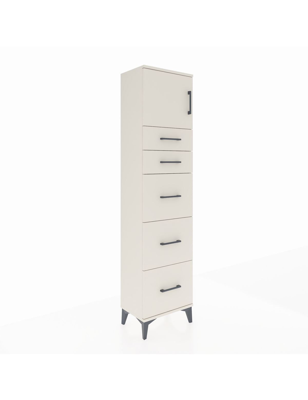 Arges Dolap Tek Raflı 5 Çekmeceli Tek Kapaklı 44x30x182 Aytaşı-Aytaşı