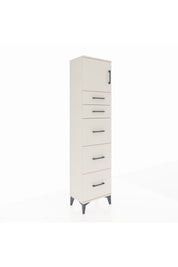 Arges Dolap Tek Raflı 5 Çekmeceli Tek Kapaklı 44x30x182 Aytaşı-Aytaşı