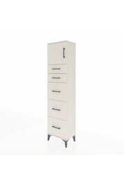 Arges Dolap Tek Raflı 5 Çekmeceli Tek Kapaklı 44x30x182 Aytaşı-Aytaşı
