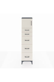 Arges Dolap Tek Raflı 5 Çekmeceli Tek Kapaklı 44x30x182 Antrasit-Aytaşı