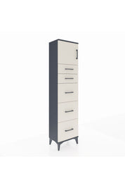 Arges Dolap Tek Raflı 5 Çekmeceli Tek Kapaklı 44x30x182 Antrasit-Aytaşı