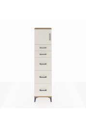 Arges Dolap Tek Raflı 5 Çekmeceli Tek Kapaklı 44x30x182 Çam-Aytaşı
