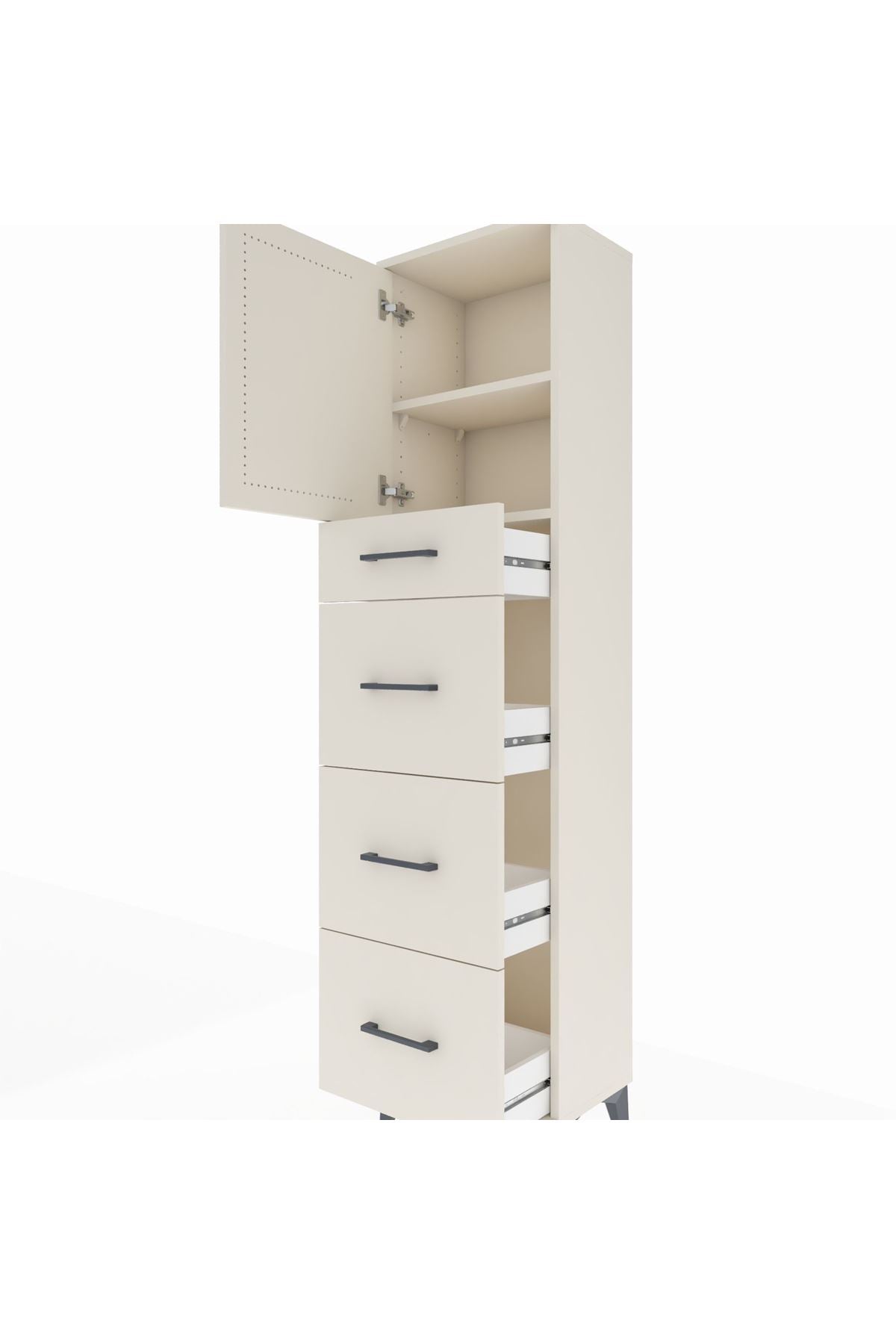 Arges Dolap 2 Raflı 4 Çekmeceli Tek Kapaklı 44x30x182 Aytaşı-Aytaşı