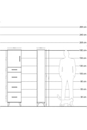 Arges Dolap 2 Raflı 4 Çekmeceli Tek Kapaklı 44x30x182 Aytaşı-Aytaşı
