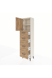 Arges Dolap 2 Raflı 4 Çekmeceli Tek Kapaklı 44x30x182 Aytaşı-Çam