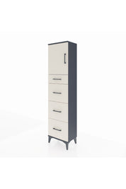 Arges Dolap 2 Raflı 4 Çekmeceli Tek Kapaklı 44x30x182 Antrasit-Aytaşı