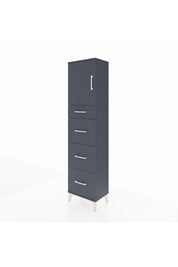 Arges Dolap 2 Raflı 4 Çekmeceli Tek Kapaklı 44x30x182 Antrasit-Antrasit