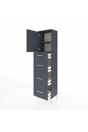 Arges Dolap 2 Raflı 4 Çekmeceli Tek Kapaklı 44x30x182 Antrasit-Antrasit