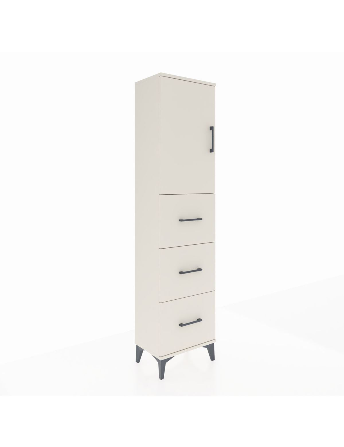 Arges Dolap Tek Raflı 3 Çekmeceli Tek Kapaklı 44x30x182 Aytaşı-Aytaşı