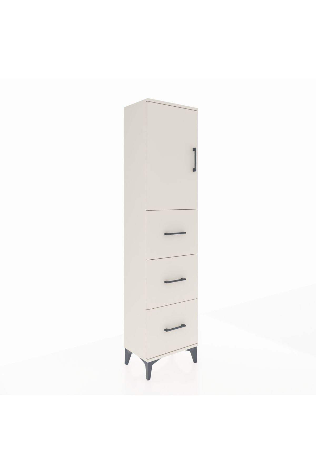 Arges Dolap Tek Raflı 3 Çekmeceli Tek Kapaklı 44x30x182 Aytaşı-Aytaşı